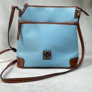 Dooney & Bourke Light Blue and Brown Crossbody Bag